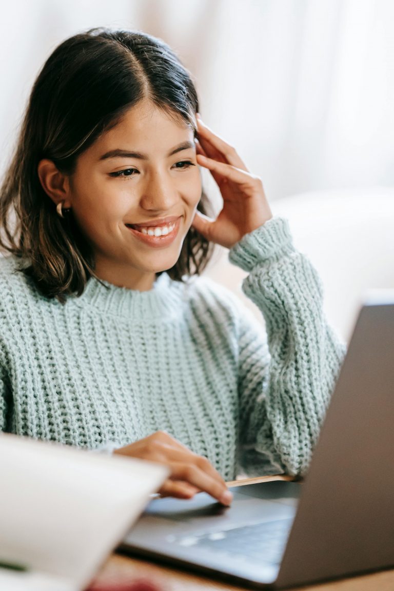 Girl Checking Computer